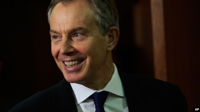 Tony Blair, representing The Quartet on the Middle East enters the room for a meeting with UN Secretary General Ban Ki-moon at the United Nations in New York City,  9 Dec 2009
