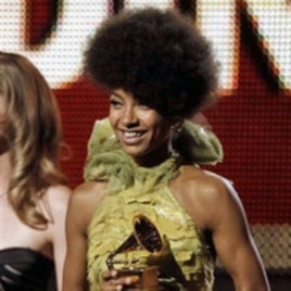 Esperanza holds the Grammy Award for Best New Artist