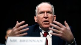 FILE - John Brennan testifies before a Senate Intelligence Committee hearing on his nomination to be the Director of the CIA, on Capitol Hill in Washington, Feb. 7, 2013. 