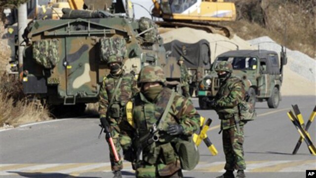 South Korean marines on Yeonpyeong island, South Korea, Nov. 29, 2010