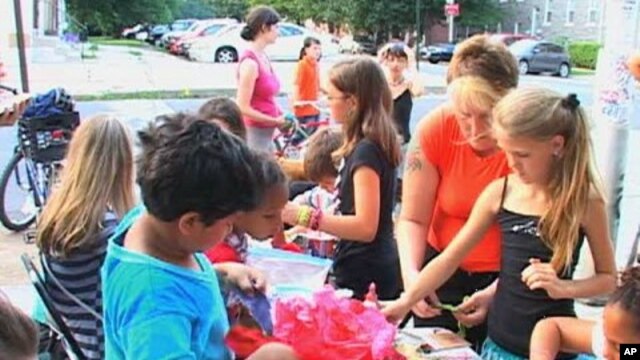 The meetings have the founder’s porch to a sidewalk near her Baltimore home - where the children explore a new art form every week