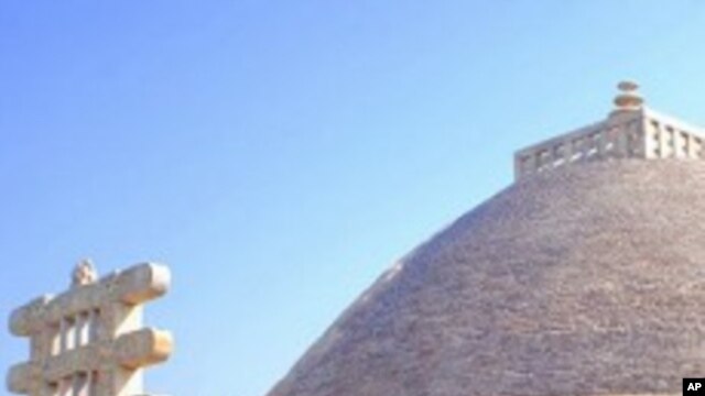 Ancient Buddhist stupas at Sanchi attract religious pilgrims to the Bhopal area.