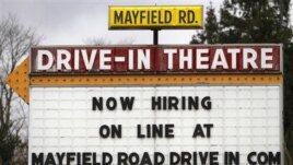 The Mayfield Drive-In movie theater in Chardon, Ohio put up this sign earlier this year