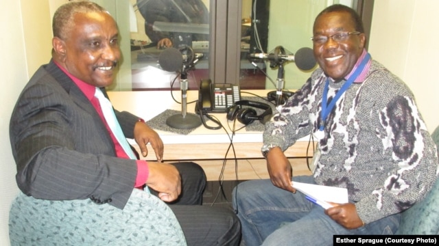SPLM-N Secretary General Yasir Arman and South Sudan in Focus Host John Tanza at VOA's studio in Washington, D.C. (Courtesy photo)                              