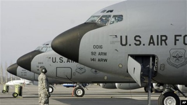 US military planes at Manas US military base, in Bishkek airport, Kyrgyzstan (File Photo)