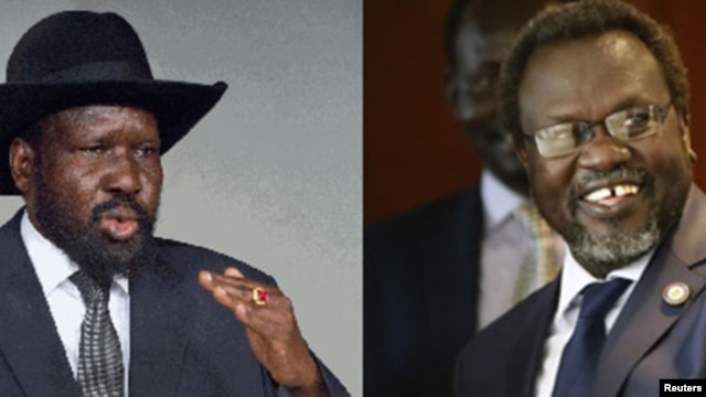 South Sudanese President Salva Kiir (left) and former vice president-turned-rebel-leader Riek Machar are expected to meet in Addis Ababa on Tuesday, March 3, 2015.