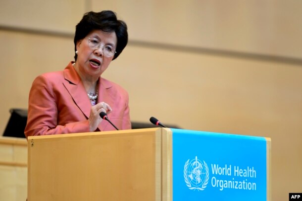 WHO Director-General Margaret Chan delivers a speech during the World Health Assembly, with some 3,000 delegates from its 194 member states on May 23, 2016 in Geneva, Switzerland.