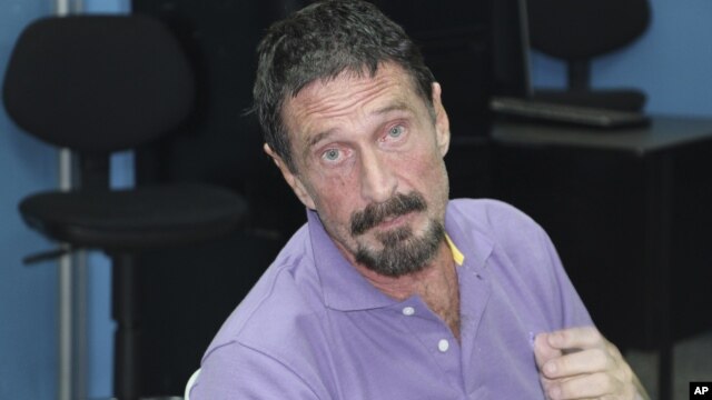 In this image released by Guatemala's National Police, software company founder John McAfee is pictured after being arrested for entering the country illegally in Guatemala City, Dec. 5, 2012.