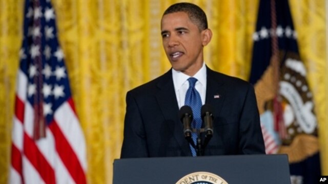 President Obama speaking at a White House news conference, 10 Sep 2010