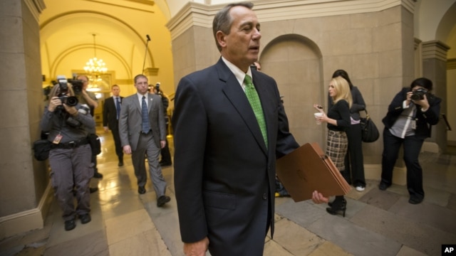 House Speaker John Boehner Ohio walks to his office on Capitol Hill in Washington, Jan. 1, 2013.