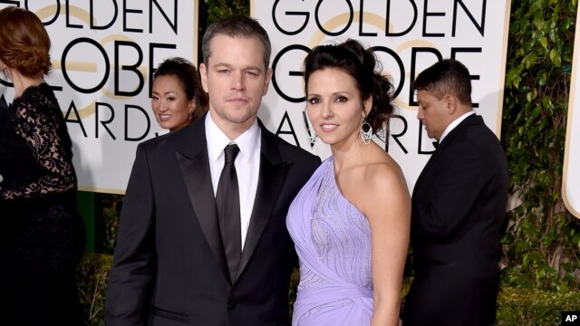 Diễn viên Matt Damon và vợ Luciana Barroso.