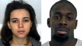 Hayat Boumeddiene, 26 tuổi, bạn gái của Amedy Coulibaly (phải), kẻ đã giết chết bốn người đi mua hàng tại một chợ thực phẩm Do Thái ở Paris hôm 9/1/2015 trước khi bị các lực lượng an ninh hạ sát.