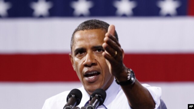 President Barack Obama delivers remarks at the University of Richmond about the American Jobs Act,  September 9, 2011