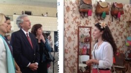 Deputy Secretary of State William Burns and Assistant Secretary of State for Western Hemisphere Affairs Roberta Jacobson peruse the wares at the WEAmericas entrepreneurial fair in Cali, Colombia. (file) 