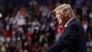 Republican presidential nominee Donald Trump speaks during the final session of the Republican National Convention in Cleveland, Ohio, July 21, 2016.  