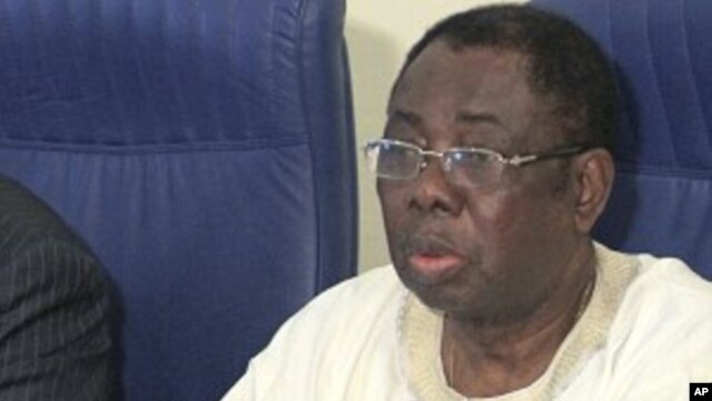 Economic Community Of West African States (ECOWAS) President James Victor Gbeho during a news conference on the election dispute in Ivory Coast by ECOWAS in Nigeria's capital Abuja, January 4, 2011.