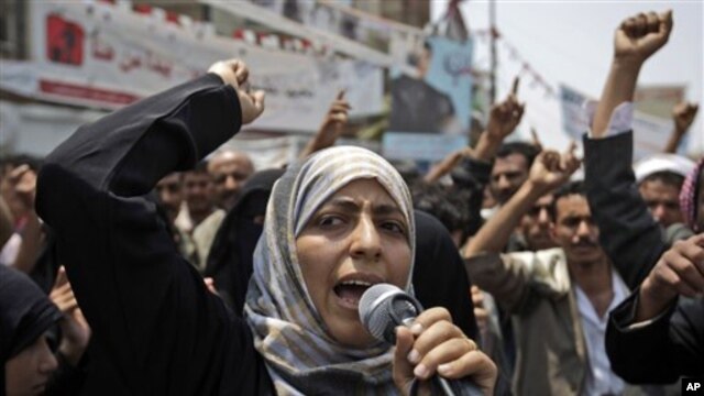 Yemeni activist Tawakkul Karman, one of the three recipients of the 2011 Nobel Peace Prize (file photo)