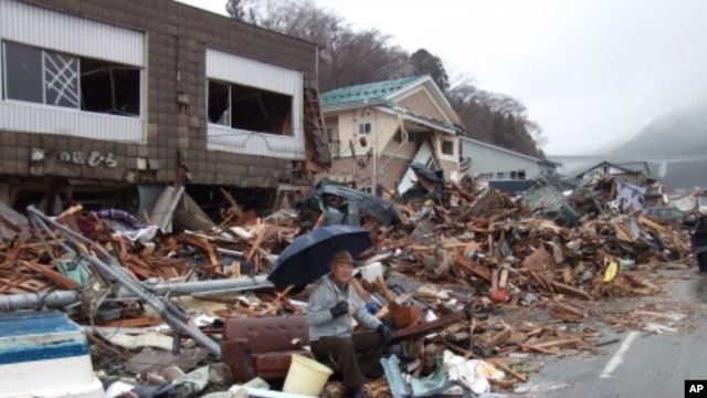 Earthquake and tsunami aftermath in Ofunato, Japan, March 16, 2011