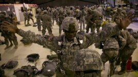 U.S soldiers participate in a NATO exercise in Kosovo.