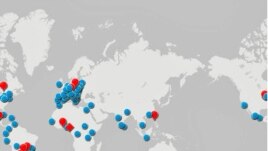 Map showing countries which leading contenders to be pope represent as well as the electors