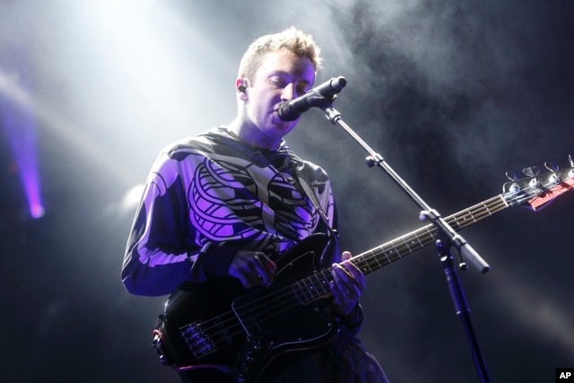 FILE - Tyler Joseph and twenty one pilots performs at the Big Ticket Fest at Metropolitan Park in Jacksonville, Florida.