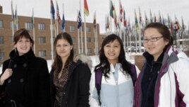 Foreign students at Dickinson State University in Dickinson, North Dakota
