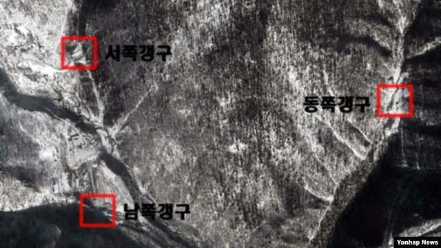구글 어스가 지난해 11월 13일 촬영한 북한 함경북도 길주군 풍계리 핵실험장 일대 모습.