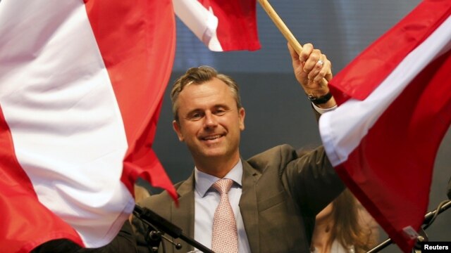 Ông Norbert Hofer, người ra tranh cử với cương lĩnh chống nhập cư và chống châu Âu, giành được 36,4% số phiếu.