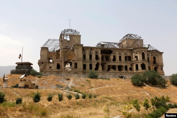 The Darul Aman palace stands in Kabul, Afghanistan, June 2, 2016.