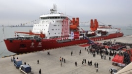 A general view shows Chinese ice breaker ship 'Xuelong' - also called 'Snow Dragon' - docking at Tianjin, November 3, 2011.