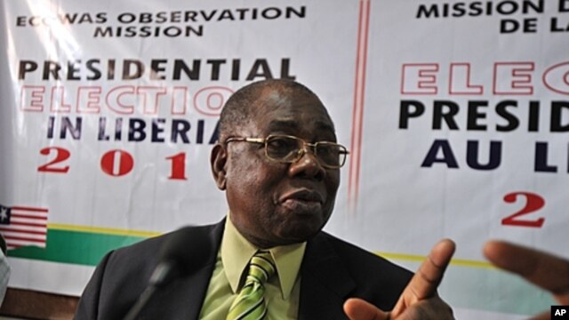 James Victor Gbeho, the president of the ECOWAS Commission, speaks in this photo taken on October 10, 2011.