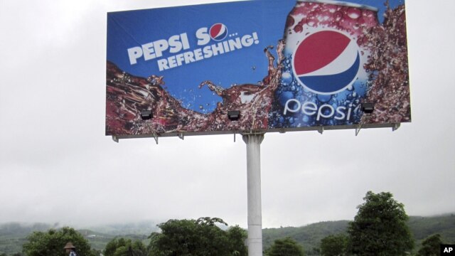 A Pepsi advertisement in Naypyitaw, Burma, August 11, 2012