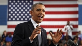 Barack Obama en campaña en Cleveland, Ohio.