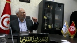 Rached Ghannouchi, head of Tunisia's Ennahda movement, speaks during an interview with Reuters in Tunis, Tunisia, Feb. 12, 2013.