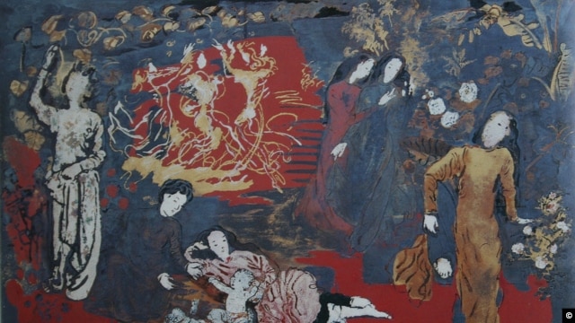 Những thiếu nữ trong vườn, 1957 / 100 x 64 cm