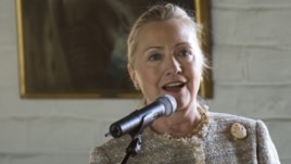 US Secretary of State Hillary Rodham Clinton gives a speech in Oslo, Norway, Friday June 1, 2012. 