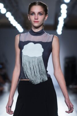 Isabella Rose Taylor presented her Spring 2015 collection at a New York Fashion Week show Tuesday.