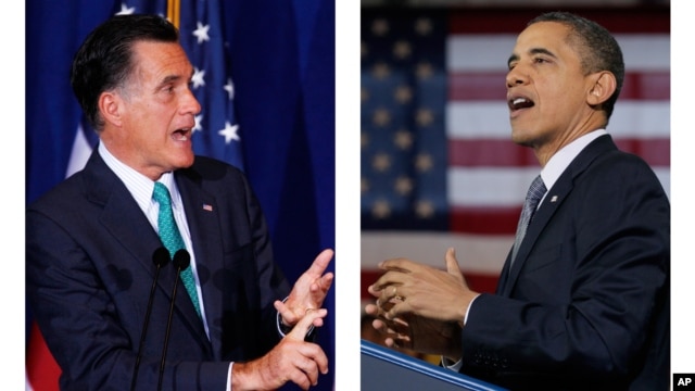 Republican presidential candidate, Gov. Mitt Romney, left, and President Barack Obama (Democrat), right 