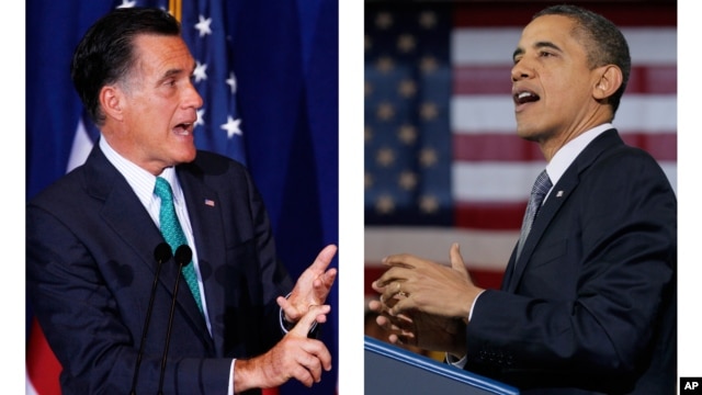 Republican presidential candidate, Gov. Mitt Romney, left, and President Barack Obama, right. 
