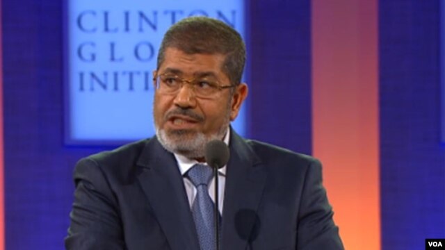 Egyptian President Morsi speaking at Clinton Global Initiative 2012 annual meeting (CGI)