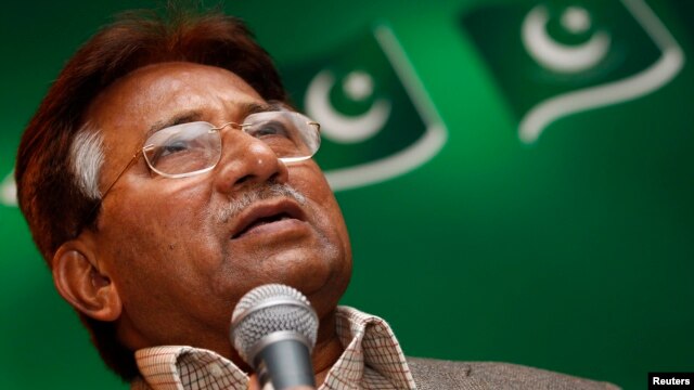 The former President of Pakistan, Pervez Musharraf, speaks at a news conference at a branch of his political party in east London January 19, 2012.