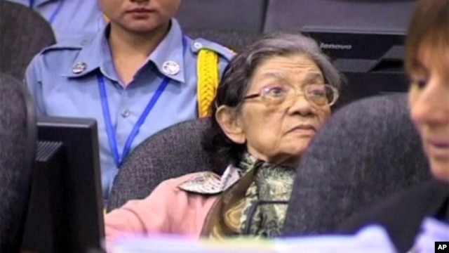Ieng Thirith, the former social affairs minister of Khmer Rouge regime during trial, file photo. 