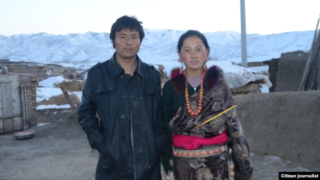 This citizen journalist photograph shows Lhamo Tseten, who self-immolated, October 26, 2012, in Sangchu county, and his wife Tsering Lhamo.        
