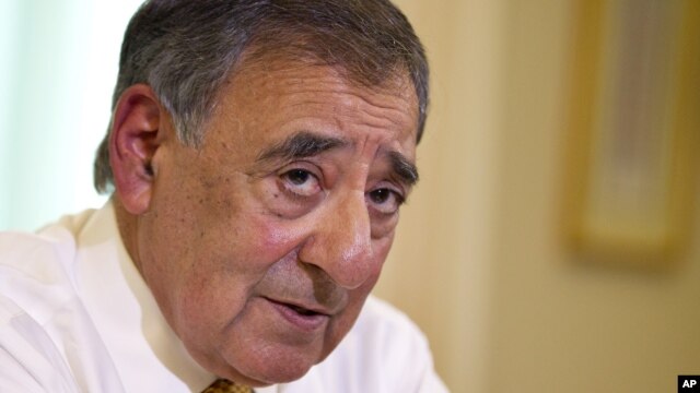 Defense Secretary Leon Panetta is interviewed by The Associated Press at the Pentagon, August 13, 2012.