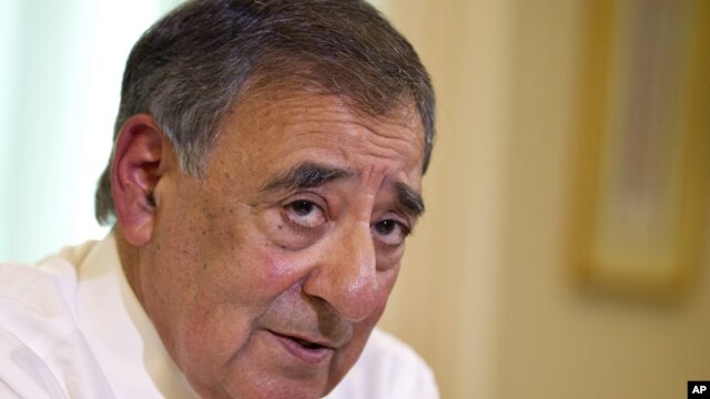  Defense Secretary Leon Panetta is interviewed by The Associated Press at the Pentagon, August 13, 2012.