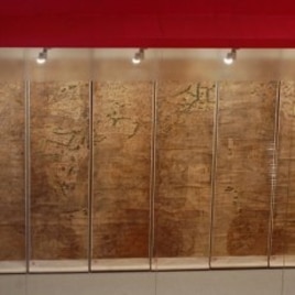 World map drawn by Matteo Ricci in 1603, Macau Museum of Art, Macau, China, 22 Oct 2010