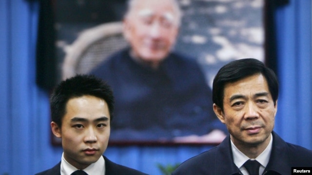 Bo Xilai, right and his son, Bo Guagua (2007 file photo)