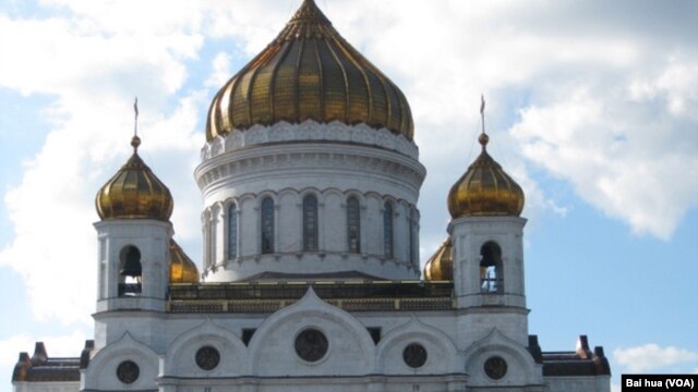 莫斯科的救世主大教堂(美国之音白桦拍摄)