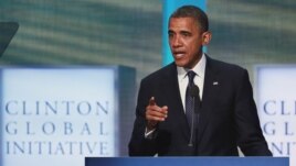 U.S. President Barack Obama speaks during the final day of the Clinton Global Initiative 2012 (CGI) in New York, September 25, 2012.