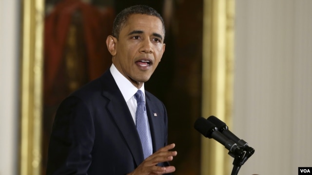 Tổng thống Hoa Kỳ Barack Obama trong cuộc họp báo tại Tòa Bạch Ốc, ngày 14/11/2012. 